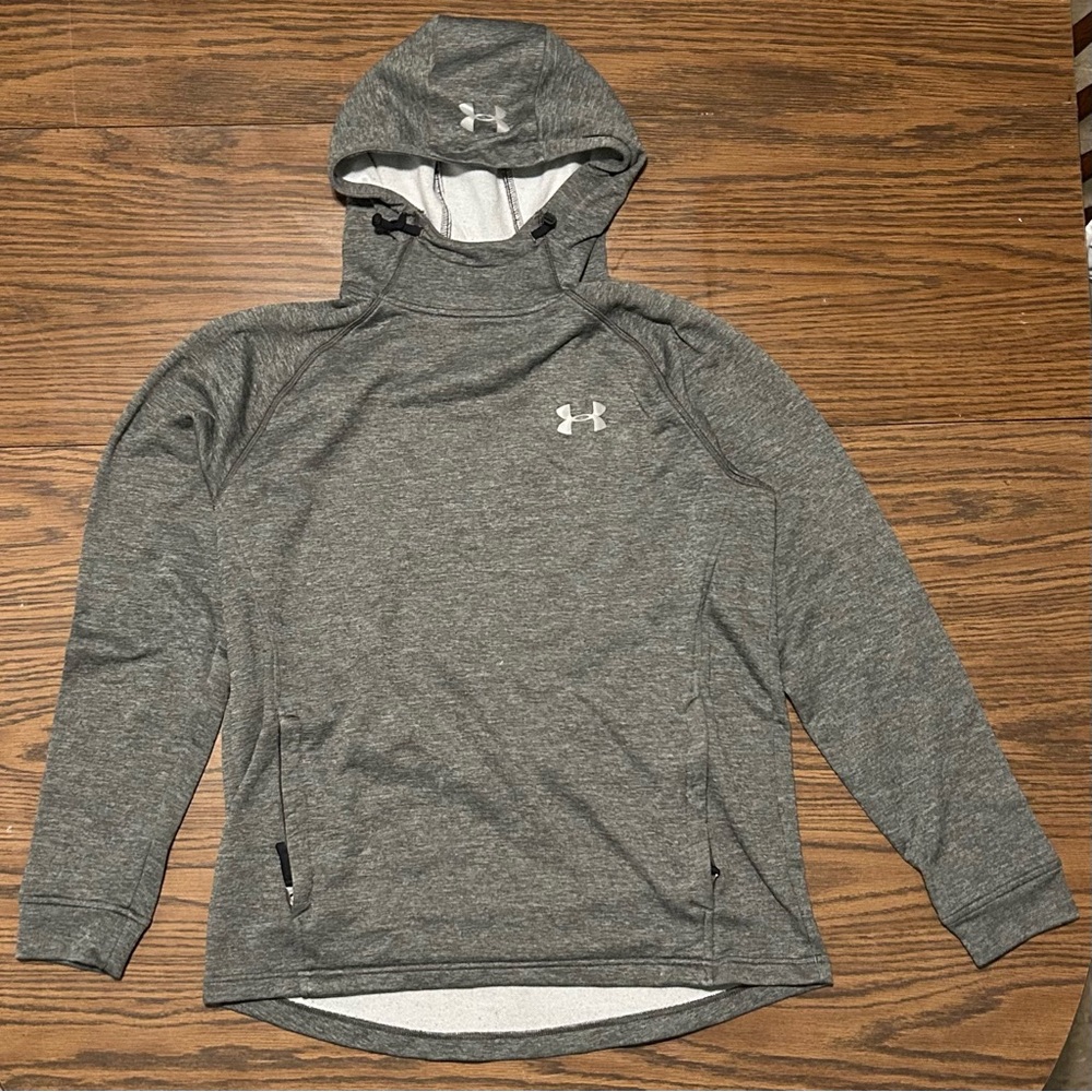 Under Armour Gray and Black Pullover Hoodie with Logo